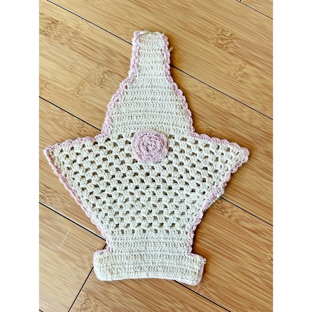 Vintage Basket Crocheted Hot Pad Potholders Doilies Retro Farmhouse‎ Shabby
